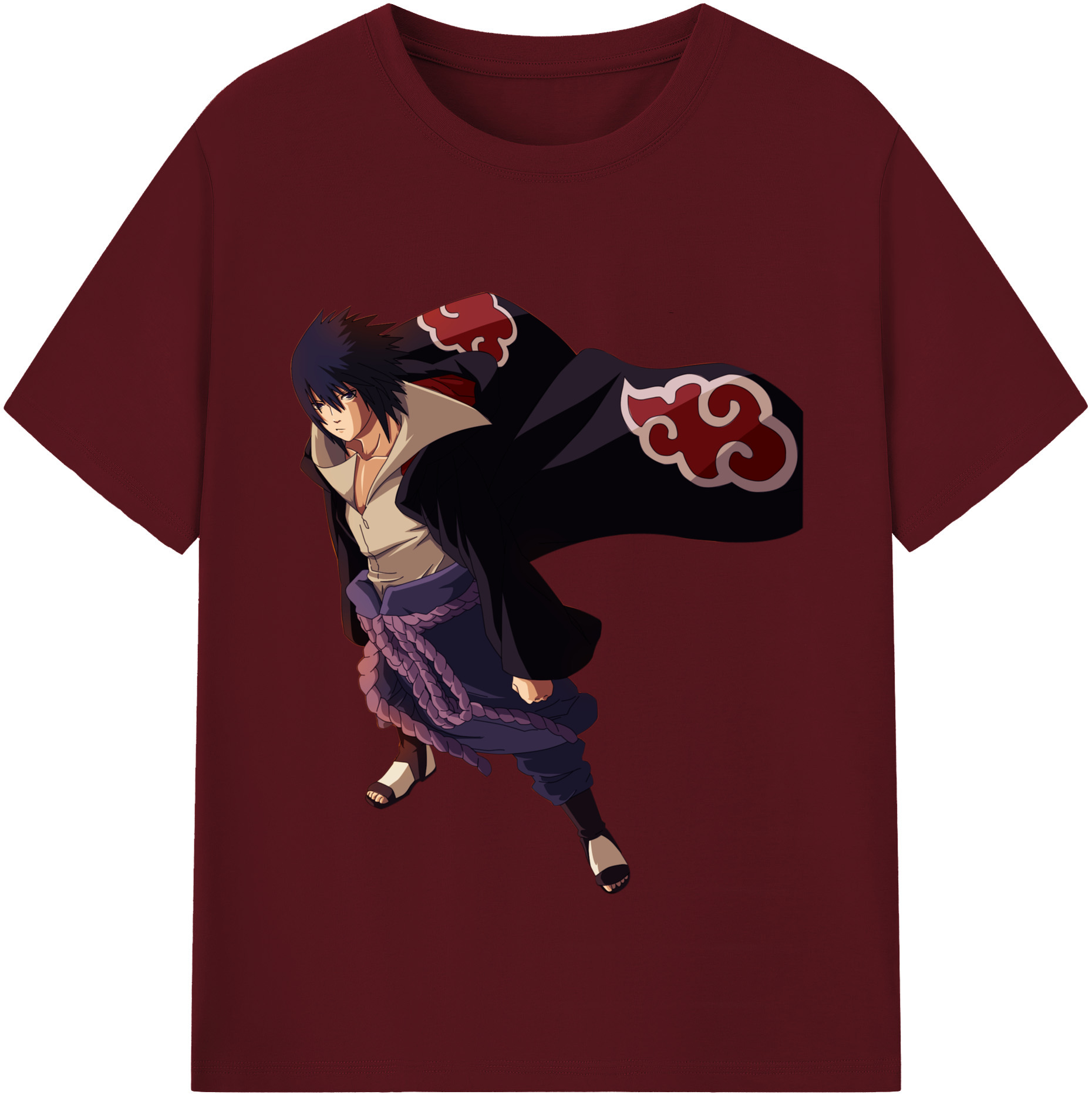 （画像用） NARUTO -ナルト- うちは サスケ Uchiha Sasuke 綿100％半袖Tシャツ（フロントプリント）